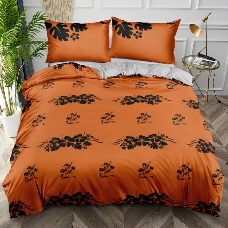 Bedding Sets 100% Microfiber Brown Floral Duvet Cover Set Bedclothes Pillowcases Twin Full/Double Queen King Sizes Soft Bed Linen For Home
