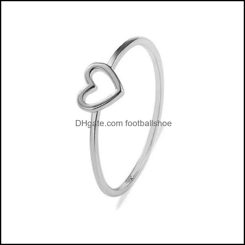 Dainty Women Ring Hollow Heart Rings For Couple Wedding Promise Infinity Eternity Love Jewelry Boho Anillos Mujer BFF Gifts DHL Free