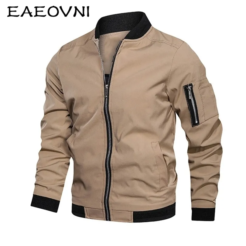 Bomber da uomo EAEOVNI Plus Size Primavera Autunno Streetwear Hip Hop Slim Fit Giacche pilota Cappotti Giacca a vento Abbigliamento 211126