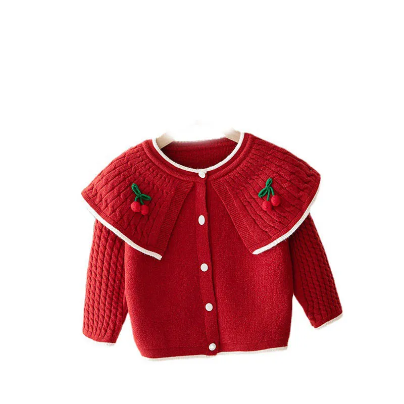 Meninas Cardigan Kids Casacos Bebê Outerwear Algodão Crochet Tricô Padrões Crianças Suéters Outono Inverno Roupas Casacos Tops Roupas Bonito B8636