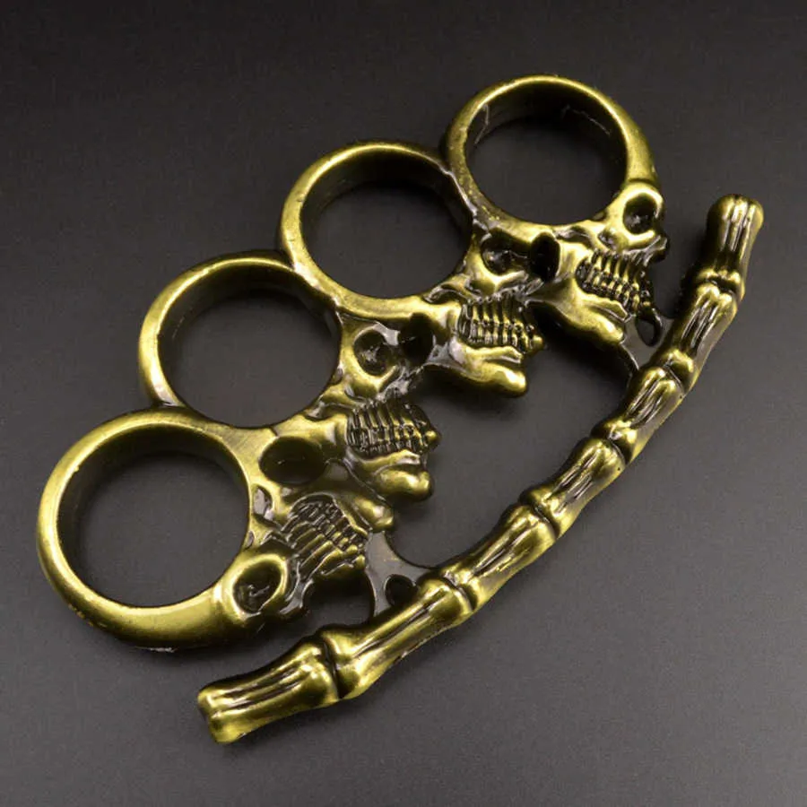 Four Finger Baigujing Hand Clasp Ring Tiger Metal Brace Fist Martial