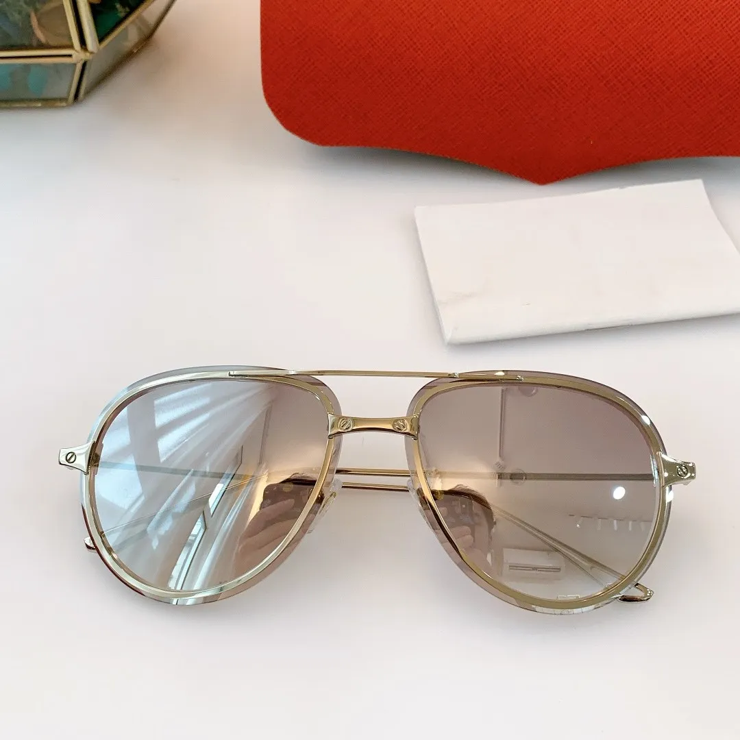 New Design personalized metal mirror inner frame sunglasses delicate sunglasses for both men and women ultra light slin glasses CT0242