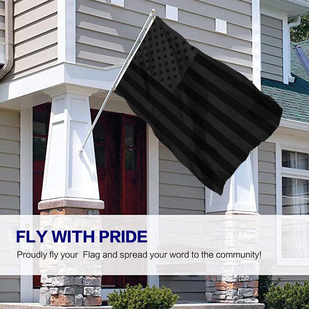 3x5ft Black American Flag Polyester No Quarter Will Be Given US USA Historical Protection Banner Flag Double-Sided Indoor Outdoor w-00847