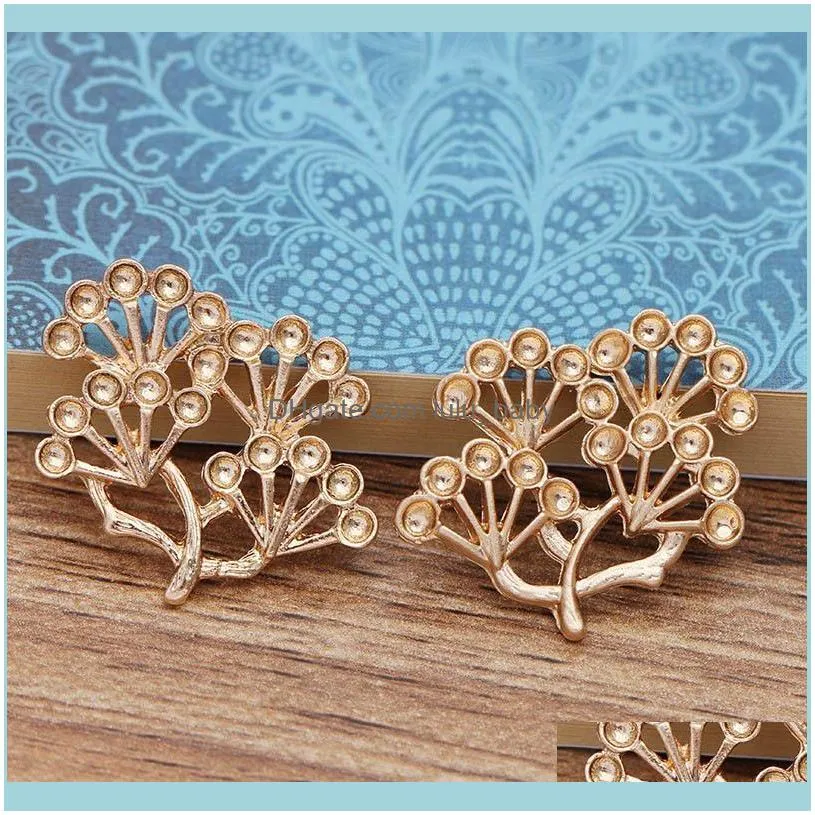 Mibrow 20pcs/Lot 25mm Handmade 3 Colors Pine leaves Clip Barrettes for Women Wedding Hair Jewelry Making Accessories