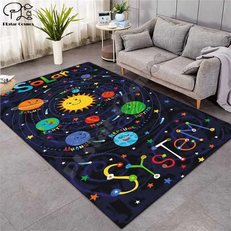 Alfombra de gateo Fantasía Hada Dibujos animados Niños Juego Mat Juego de mesa Mapa Alfombra grande para sala de estar Planeta Alfombras Laberinto -13 211026