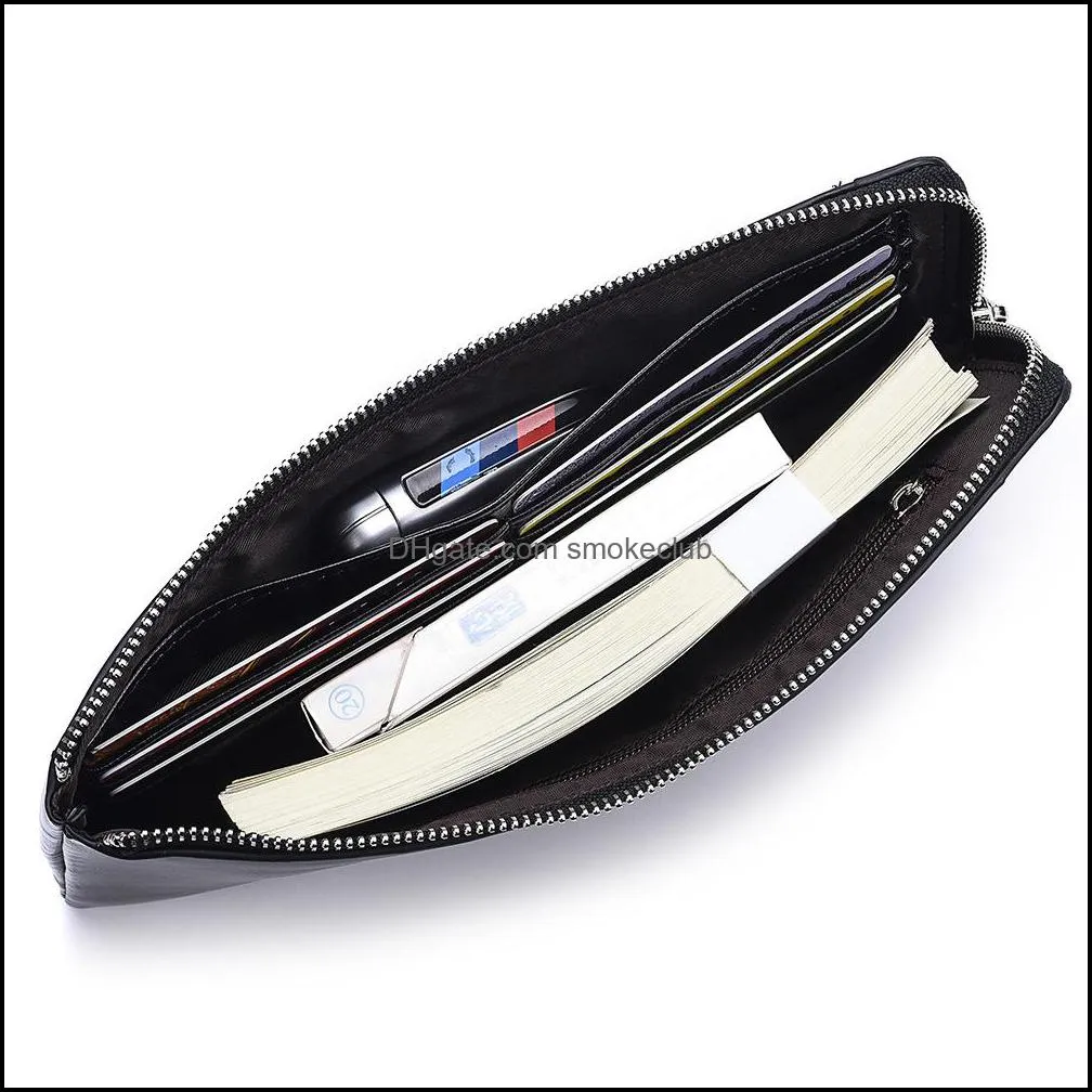 Men Wallet Leather Purse Solid Color Simply Coin Purses Ultra-thin Wallets Mobile Phone Bag Key Zipper Pocket Notecase RRD7094