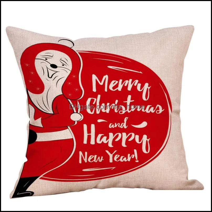 Christmas Cartoon Pillowcase 18*18 inch Santa Claus Pattern Lovely Pillow Cover Living Room Sofa Seat Decorative Cushion Covers VT1714