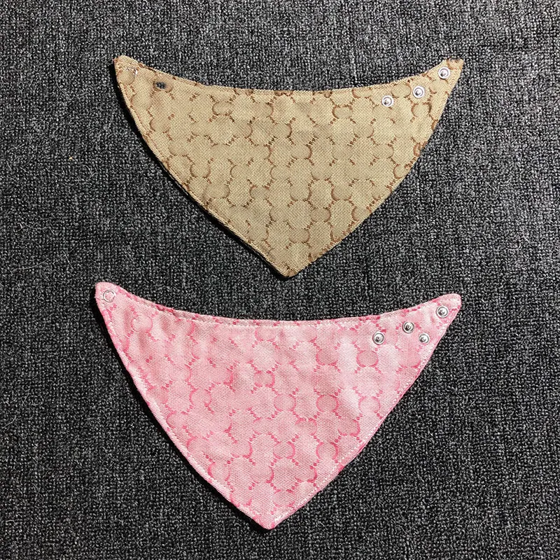 Brand Letters Embroidery Pet Saliva Towels Dog Apparel Luxury Pet Bandanas 3 Colors Personality Charm Teddy Bulldog Triangle Scarf