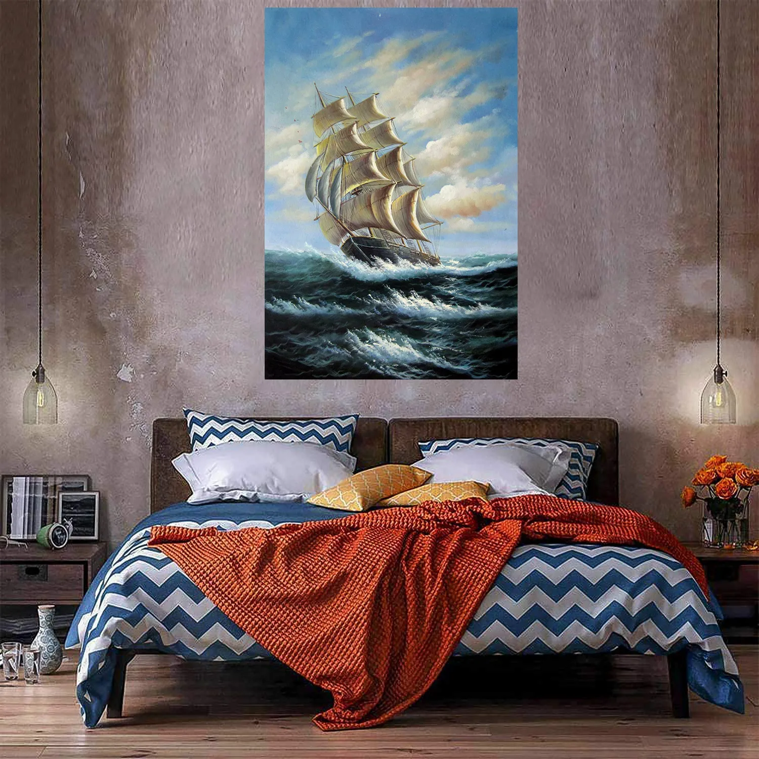 Tall ship sailing Oil Painting On Canvas Home Decor Handpainted/HD-Print Wall Art Picture Customization is acceptable 21060613