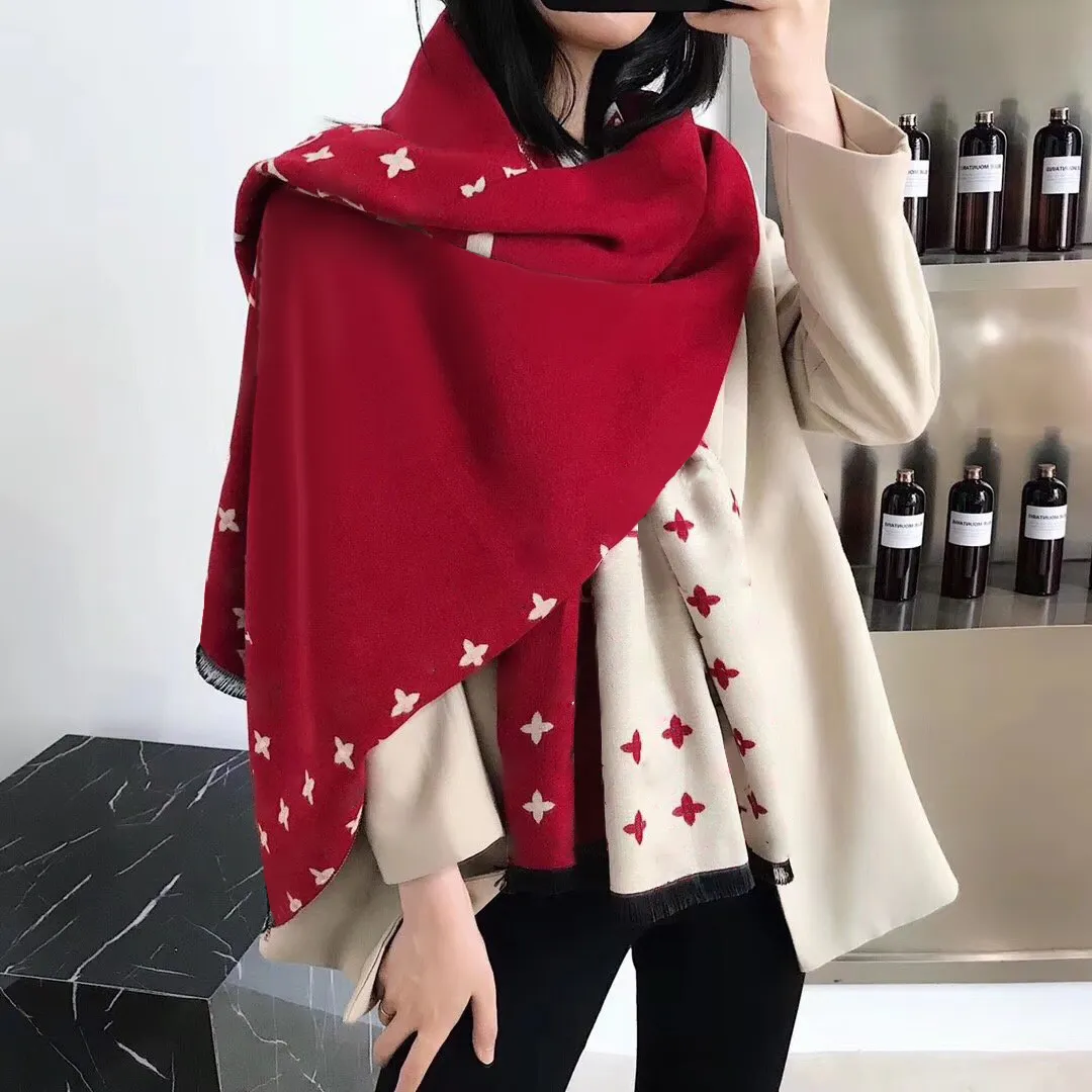 2022 Top Fashion foulards long tourisme châle designer femmes super doux double couche cachemire écharpe en gros 180 * 70 CM dames bandana