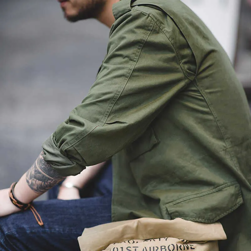 Veste Militaire Style Jeans Homme - Coupe Slim, Vert, Poches Multiples - Neuf Avec Étiquettes