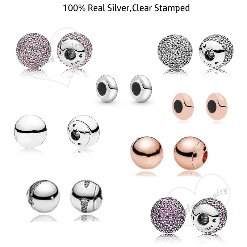 Interchangeable End Cap In 925 Sterling Silver Pave Open Bangle Caps Fit Original Accessories Q0531