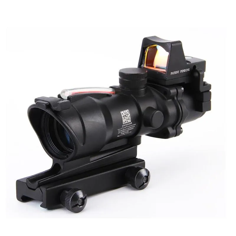 ACOG Style 4X32 czarne lunety taktyczne optyka czerwona podświetlana z lunetą myśliwską RMR kolimator red dot