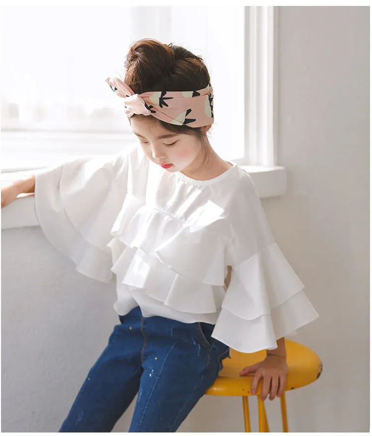 cotton ruffles white kids girls blouses and shirts baby teenage girl blouse designs shirts autumn summer tops girls clothes 4 5 6 7 8 9 10 11 12 13 14 years old little big teenage girls spring and summer girls blouses (2)