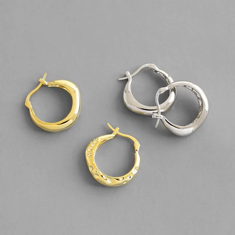 Hoop & Huggie 925 Sterling Silver Korean Irregularity Earrings Exquisite Semale Sexy Jewelry Gift Designer