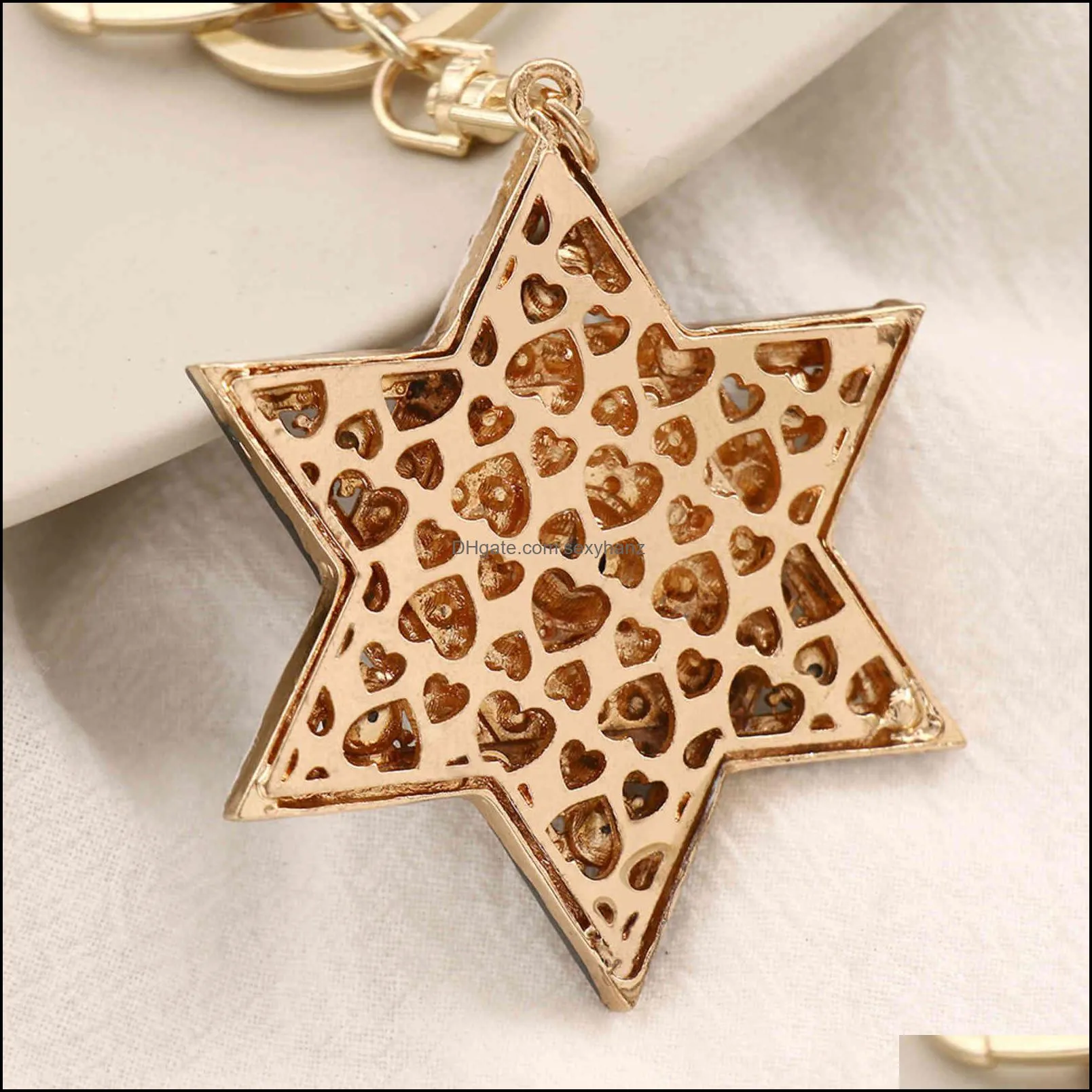 Keychains Six Star Creative Metal Pendant Jewelry Star Small