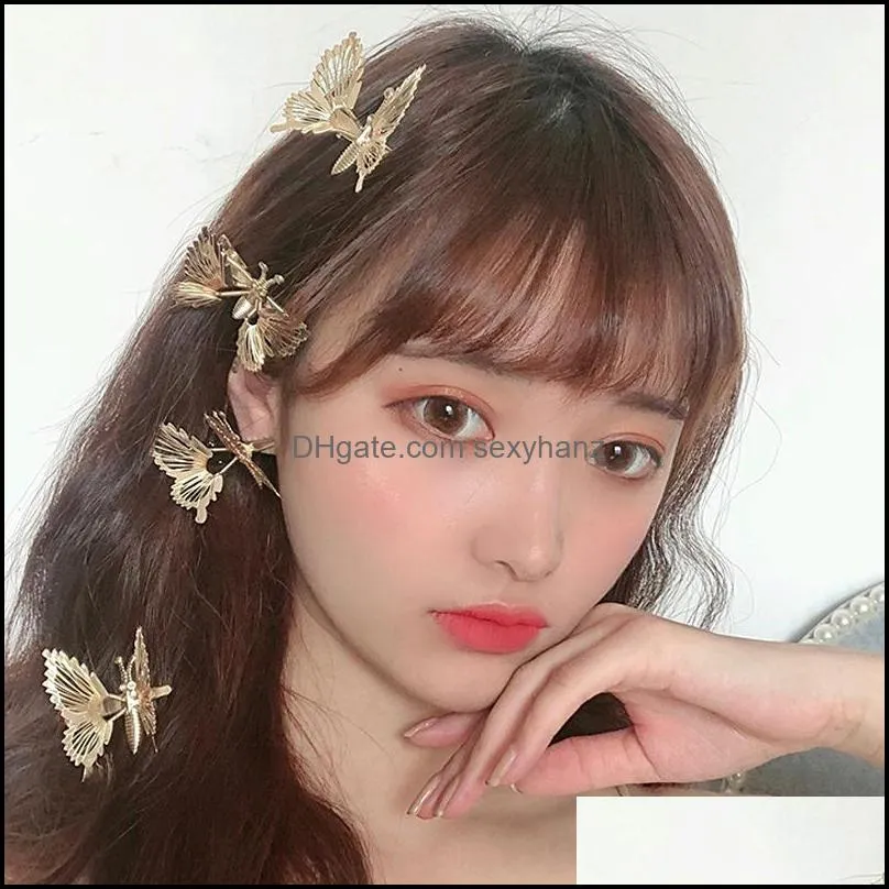 & Jewelry Jewelrygirls Hair Ins Clips 3D Butterfly Hairpins Aessories Pin Clip Hairpin Overlock Small Barrettes Joker Drop Delivery 2021 Z