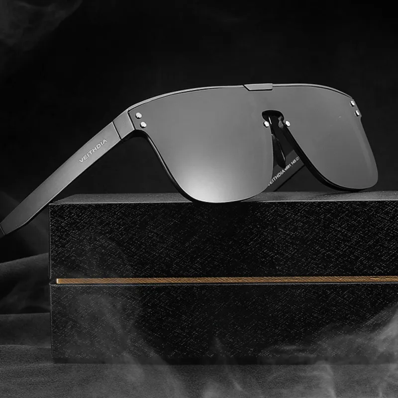 Мужская алюминиево-магниевое поляризованное квадратное солнцезащитные очки