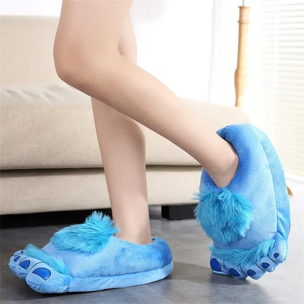 Grappige ontwerp grote voet slippers dames mooie verwarmde pluche unisex fuzzy schoenen voor vrouwen thuis slippers indoor flops y1120