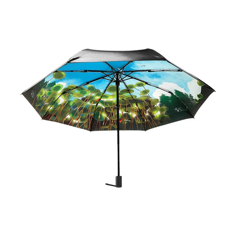 Dupla-uso Sunny chuva guarda-chuva mulheres dobrar protetor solar uv proteção uv guarda-chuvas de presente para meninas