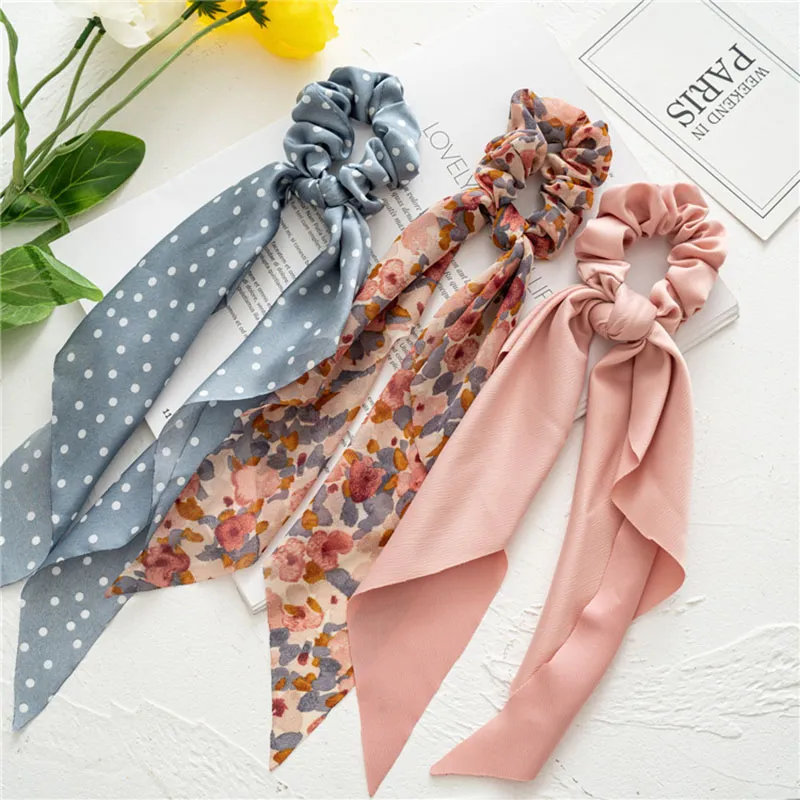 Korean New Women Scrunchie Elastic Handmade Floral Hair Band Titular De Cabelo Cabelo Acessórios 1 Pc Cetim