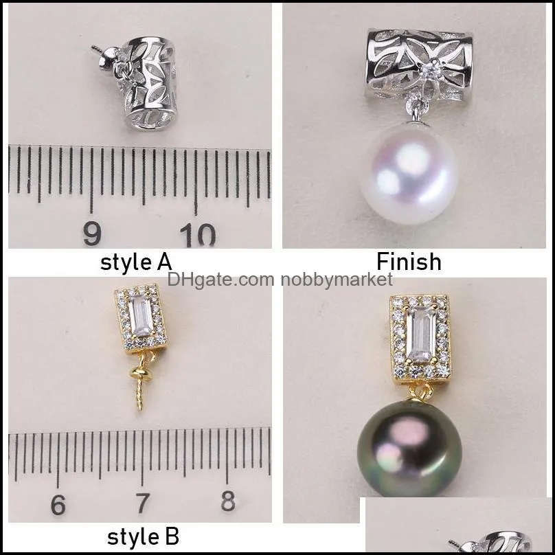s925 Sterling Silver Pendant Settings Zircon Pearl Necklace Settings 16 Styles Fashion Necklace for Women Blank DIY Jewelry