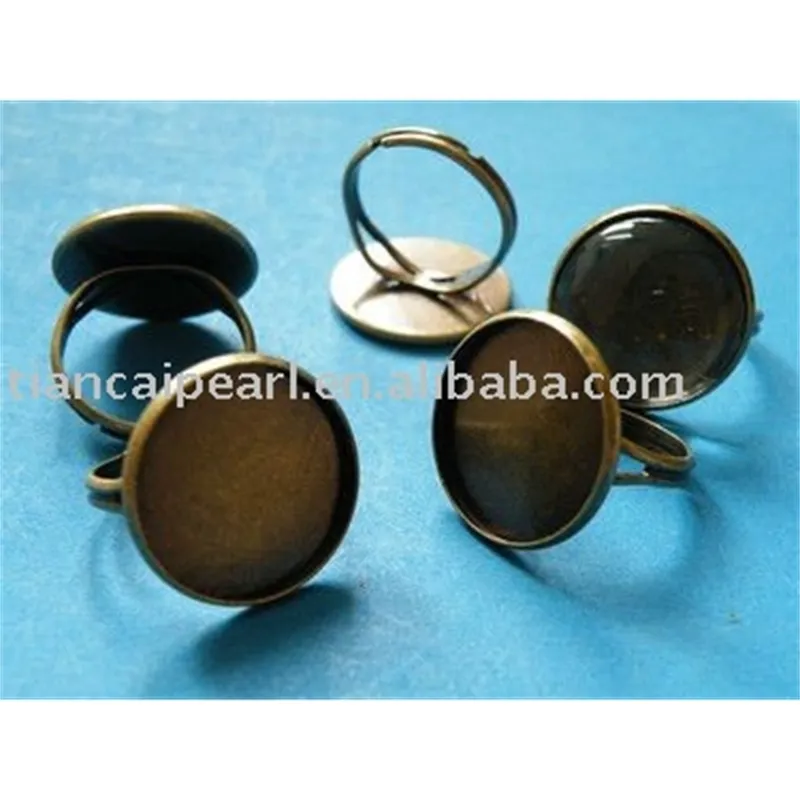 adjustable 19mm ring base blank with 18mm pad antique brass bronze Jewelry Findings Accessories Fittings Components