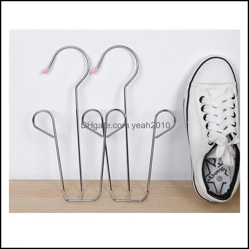 Hangers & Racks Balcony Windproof Shoes Drying Rack Multi-functional Hanging Double Hook Space Saving Shoe