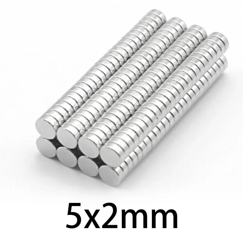 100 SZTUK N35 Round Magnesy 5x2mm Neodymium Stałe NDFEB Silne Potężny Małowy Mały Mały magnes