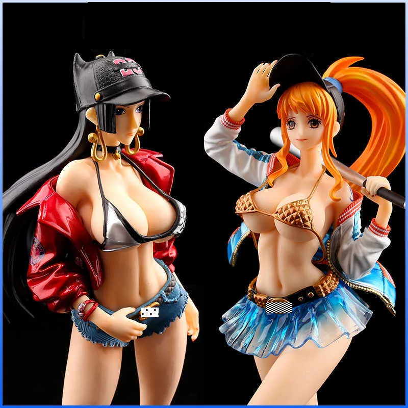 Uma peça anime 33cm sexy menina figura boa hancock nico robin nami gk pvc figura de ação brinquedo coleção modelo brinquedos boneca presente