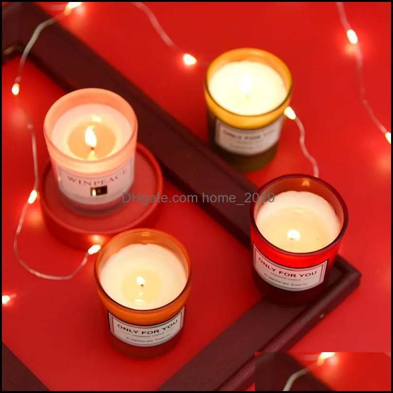 Aromatherapy Candles Romantic Birthday Scented Candle Creative Souvenir Valentine`s Day Candles 15 Flavors Can be Customized Label