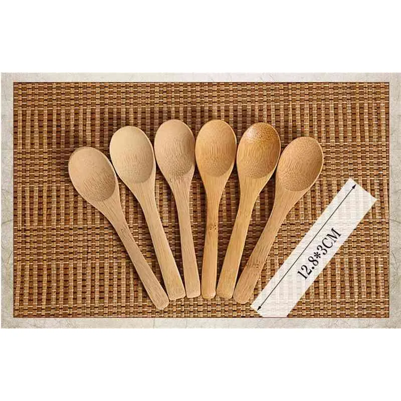 Wooden Jam Spoon Baby Honey Spoons Coffee Scoop New Delicate Kitchen Using Condiment Small 12.8*3cm