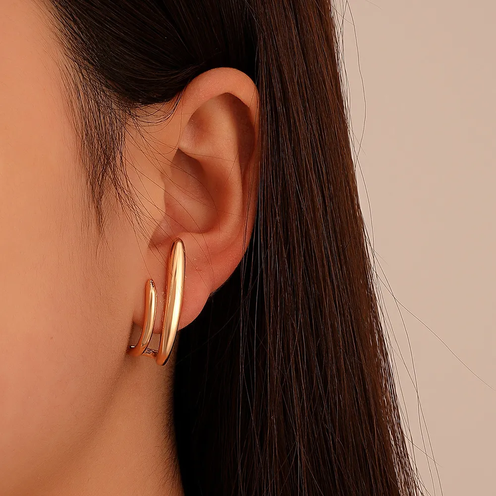 S2732 Fashion Jewelry Metal Geometric Earrings Ear Hook Stud Earrings