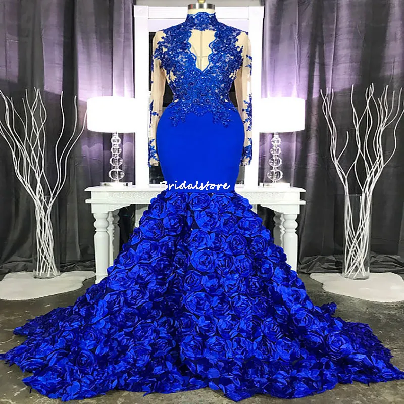 plus size royal blue mermaid prom dresses Trendy Royal Blue V-neck Long Sleeve Mermaid Plus Size Sequined Prom D   Simidress