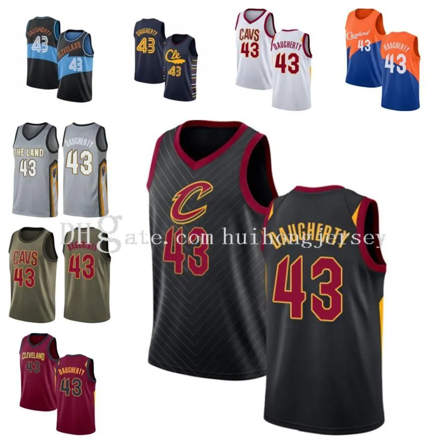 basket Brad personalizzato uomo donna gioventù # 43 Daugherty ClevelandCavalier maglie da basket 2021 maglia rossa blu lasciare numero nome