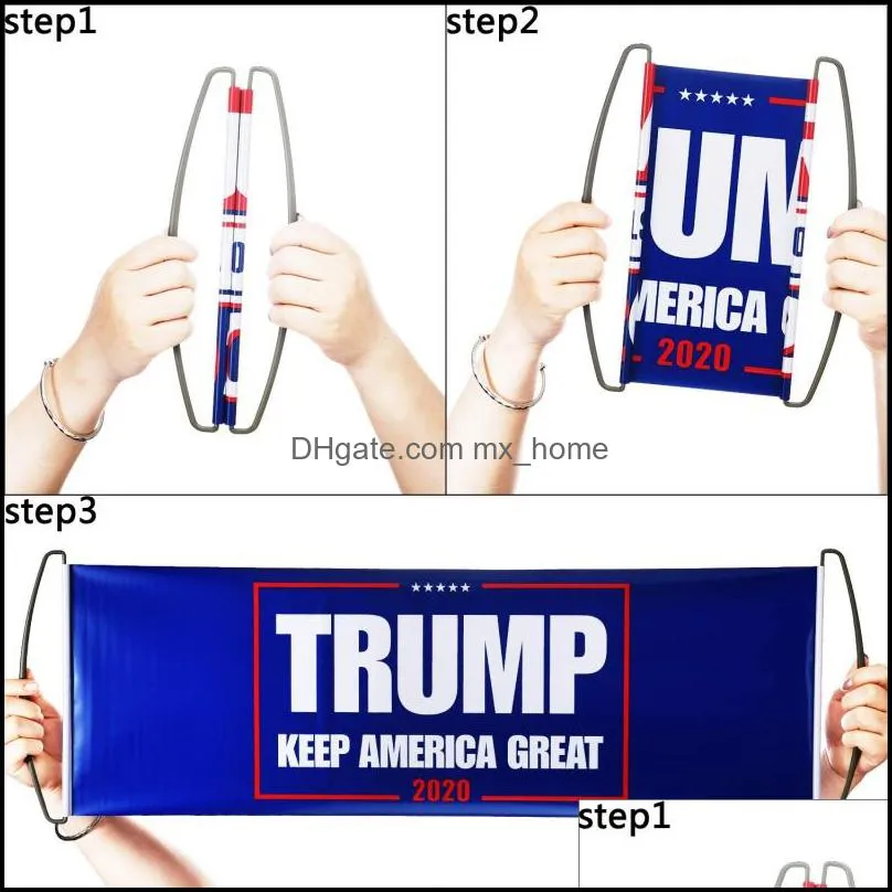 Donald Trump Flag Hand Held Trump Flag Bumper 24X70CM Keep America Great Flag Banner Trump 2020 President Election Flags VT0634