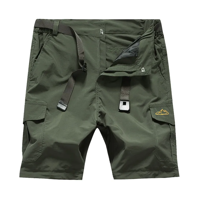 Hommes en plein air tactique léger fermeture éclair séchage rapide Stretch Convertible Cargo pantalon Shorts bas pour la randonnée Camping