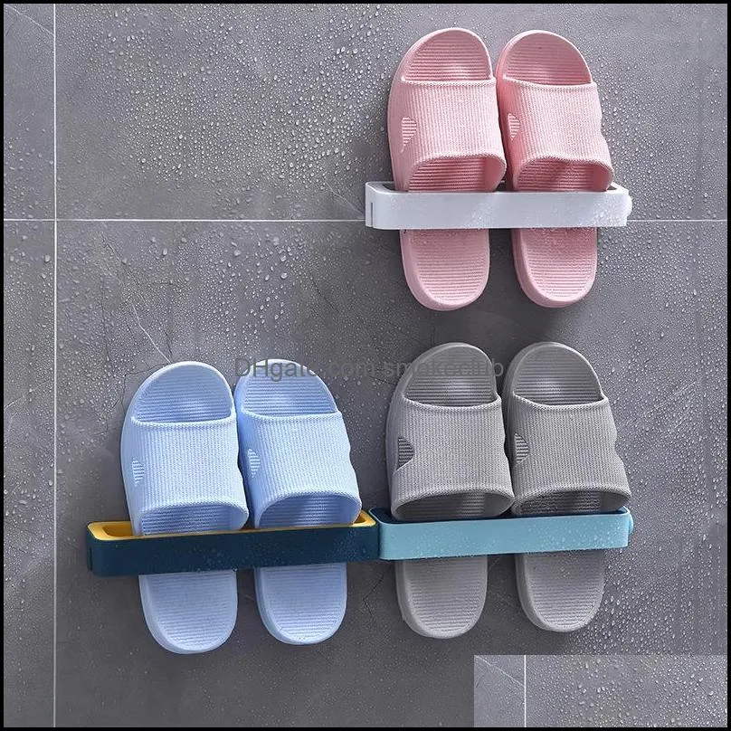 Bathroom Wall Mounted Slippers Hanger Shoe Organizer Family Storage Shoe Rack Can Space Saving Hanging Shoe Box