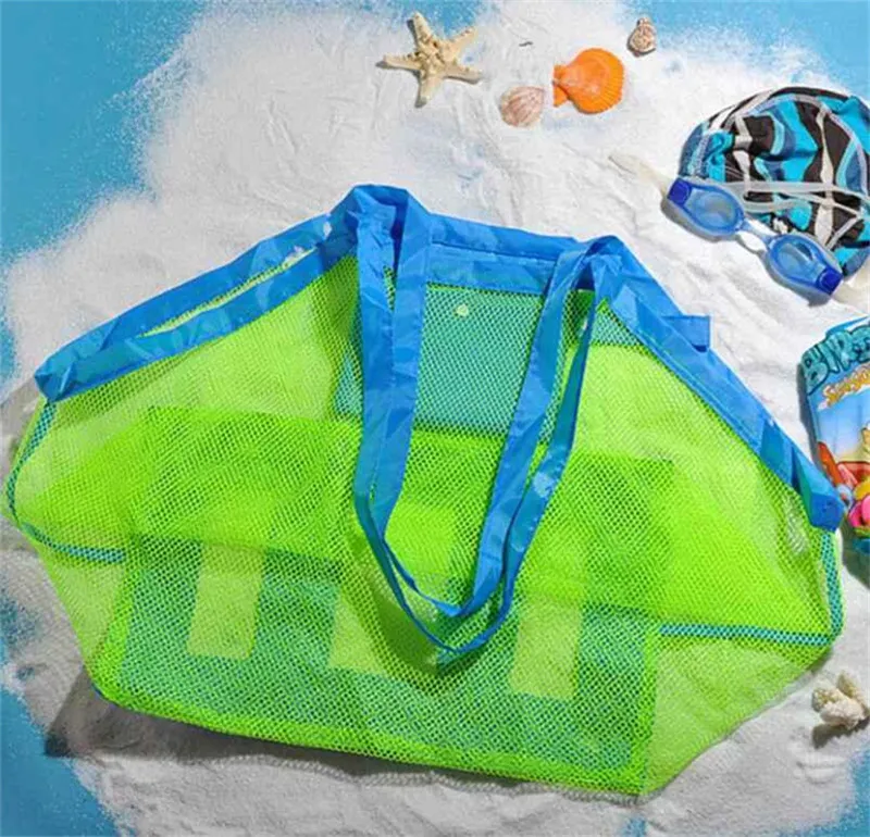 Nouveau 9 couleurs Blancs Enfants Sacs En Maille Sable Plage Coquillage Sac Enfants Plage Jouets Recevoir Sac Maille Bacs À Sable Sacs De Stockage T9I001148