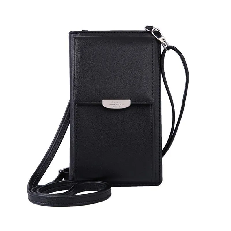 Partihandel Högkvalitativ Brand Mini Crossbody Shoulder Bag Kvinnor Mobiltelefon Pocket Ladies Purse Koppling Mode Läder Hasp Handväskor Kvinna