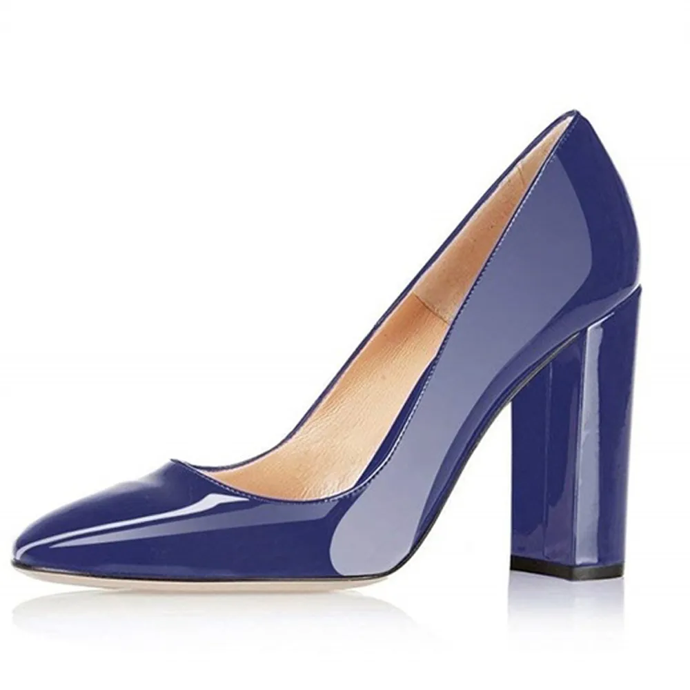 Wholesale Lovirs Patent Leather Pointed Toe Block Heel Stiletto Chunky Heel Pumps For Women Perfect For Evening Parties Available In US Sizes 5 15 210301 At Only 36.21 DHgate.Com
