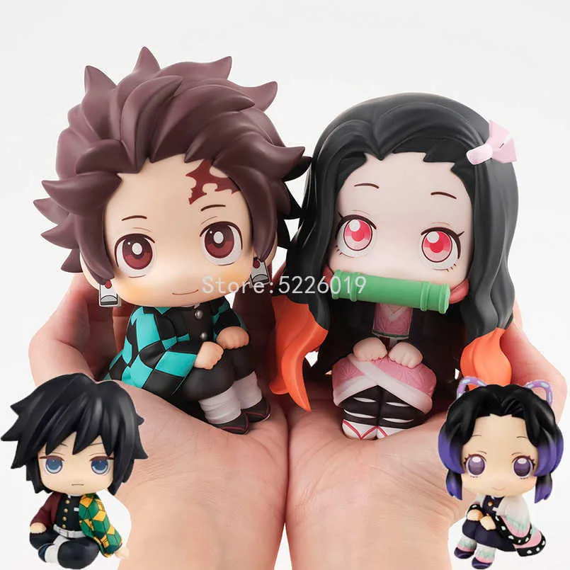 2pcs/set LookUp Demon Slayer Anime Figure Kimetsu no Yaiba Kamado Nezuko Kamado Tanjirou Action Figure Model Doll Toys 6cm H0831