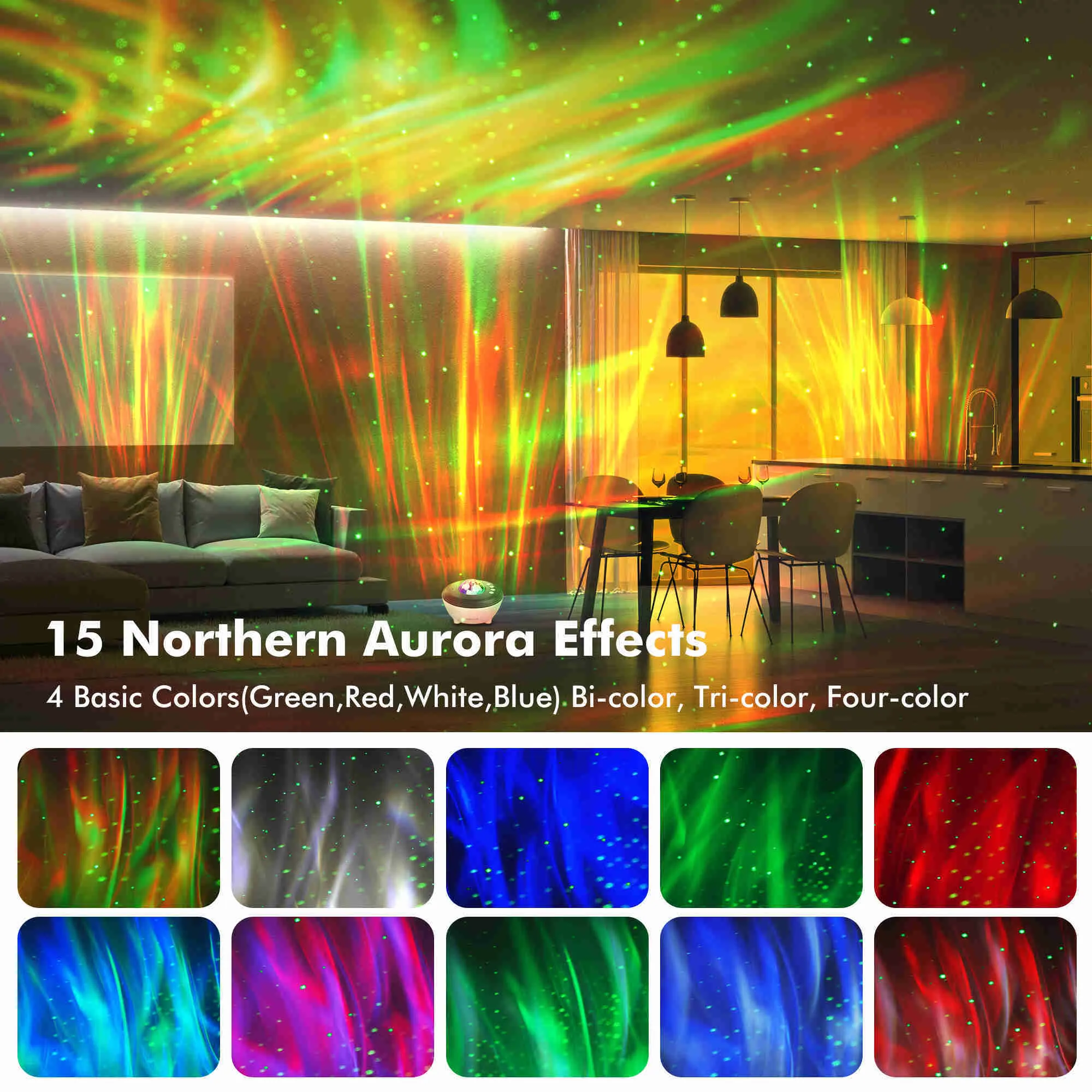 Aurora Galaxy Projector Starry Sky Night Light Laser Star Projection Room  Lamp