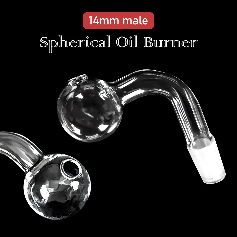 Brûleur d'huile en verre pyrex 14 mm mâle mâle brûleur d'huile mâle mâle pipe de bangeur à l'ongle