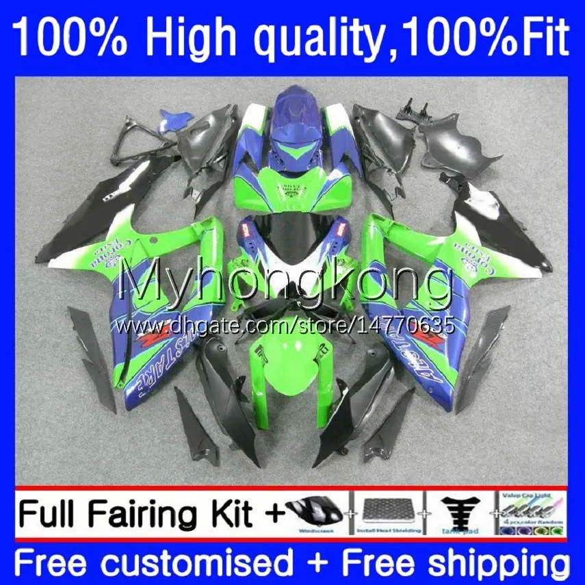 Spritzgussform für Suzuki GSXR750 GSXR600 750CC 2008 2009 2010 blau grüner Körper 22No.81 GSX-R600 GSXR 750 600 CC 08-10 GSXR-600 600CC K8 GSXR-750 08 09 10 OEM-Verkleidungsset