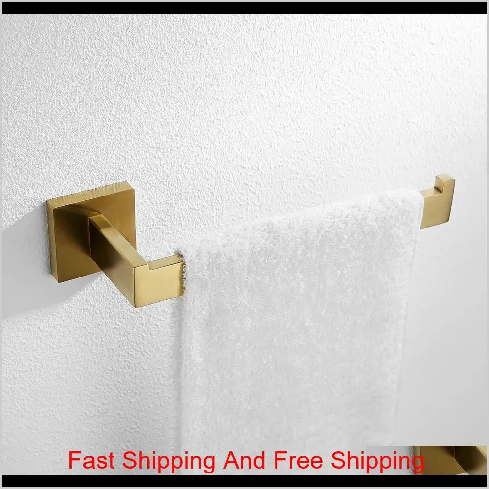 brushed gold towel bar rail toilet paper holder towel rack hook soap dish toilet brush bathroom accessories hardware set