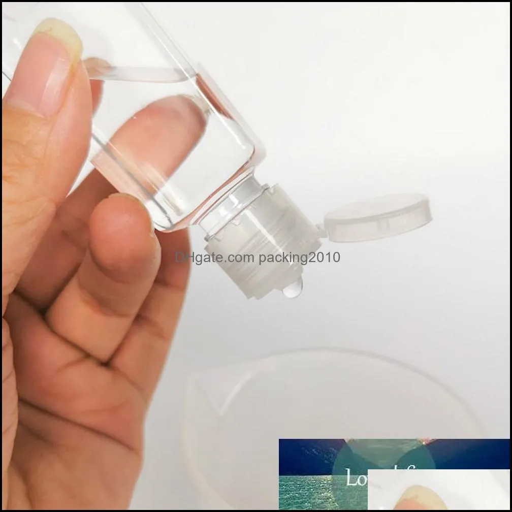 10pcs 30ml Trapezoidal Empty Hand Sanitizer Bottles Refillable Plastic Container Transparent Gel Bottle for Travel Outdoor