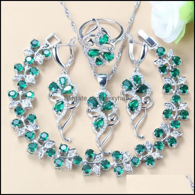 Earrings & Necklace Advanced Customization +Quality Costume Silver-Color Black Zircon Crystal Women Fashion Jewelry Sets