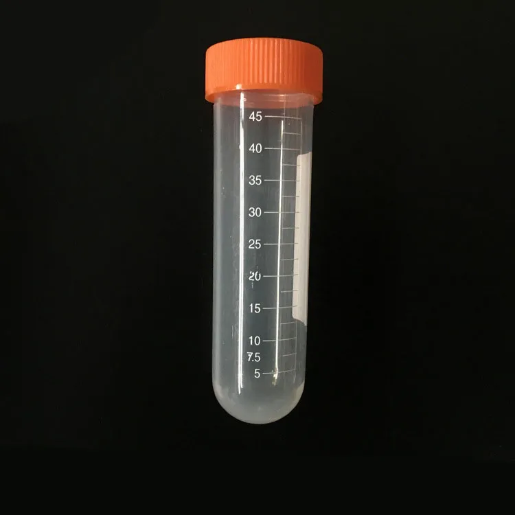 50ml Plastic Centrifuge Tube Laboratory Tube - Orange /Blue Screw Cap, Round Bottom