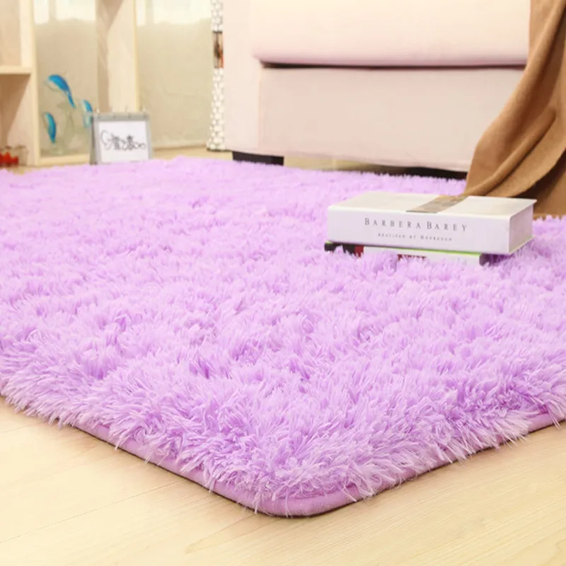 14 Цветов Сплошные ковры Розовый фиолетовый ковер толще ванной комнаты нескользящей коврик Коврик для гостиной пушистый мягкий ребенок спальня коврики 210301